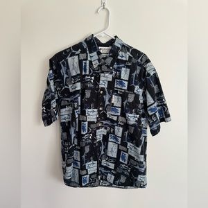 Columbia fish patterned button down
